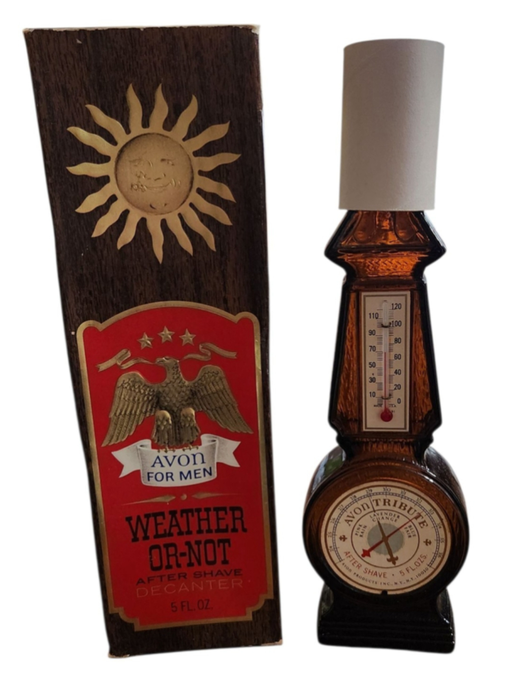 Vintage Avon Weather-Or-Not After Shave Decanter 5 fl. oz. Full w/ Box